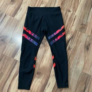 Grrrl Rainbow Zebra Print leggings Sz M/L